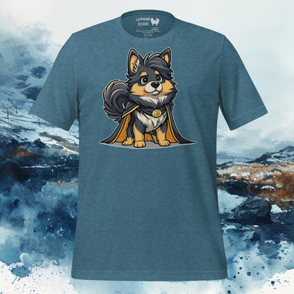 Finnish Lapphund T-Shirt – Majestic Lappie in Golden Cape Illustration