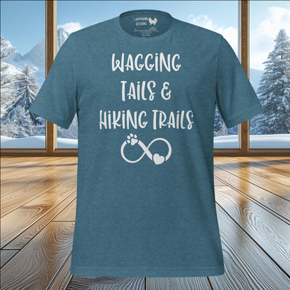 Wagging Tails & Hiking Trails T-Shirt – Perfect for Dog Lovers & Outdoor Adventurers