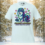 Finnish Lapphund Gamer Mode Neon Headset Illustration T-Shirt | Lapphund Designs