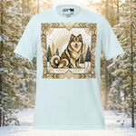 Finnish Lapphund Art Deco Wilderness Sunburst Illustration T-Shirt | Lapphund Designs