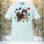 Finnish Lapphund Pixel Jump Game Icon Action Illustration T-Shirt | Lapphund Designs