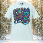 Finnish Lapphund Psychedelic Swirl Color Flow Illustration T-Shirt | Lapphund Designs