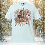 Finnish Lapphund Whimsical Carousel Fantasy Ride Illustration T-Shirt | Lapphund Designs