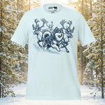 Finnish Lapphund Nordic Mythic Winter Hunt Illustration T-Shirt | Lapphund Designs
