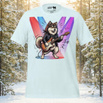 Finnish Lapphund Rock Legend Electric Guitar Graphic T-Shirt | Lapphund Designs