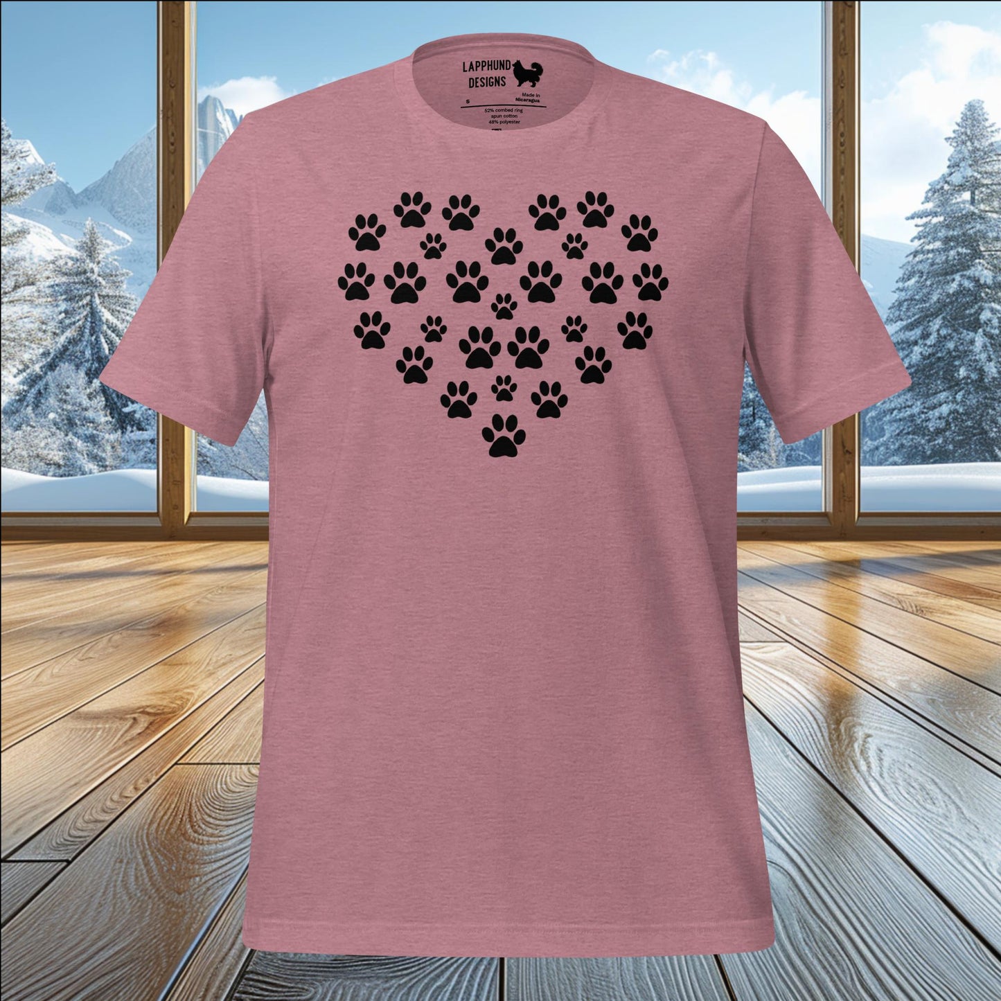 Paw Print Heart T-Shirt – Perfect for Dog Lovers & Outdoor Adventures