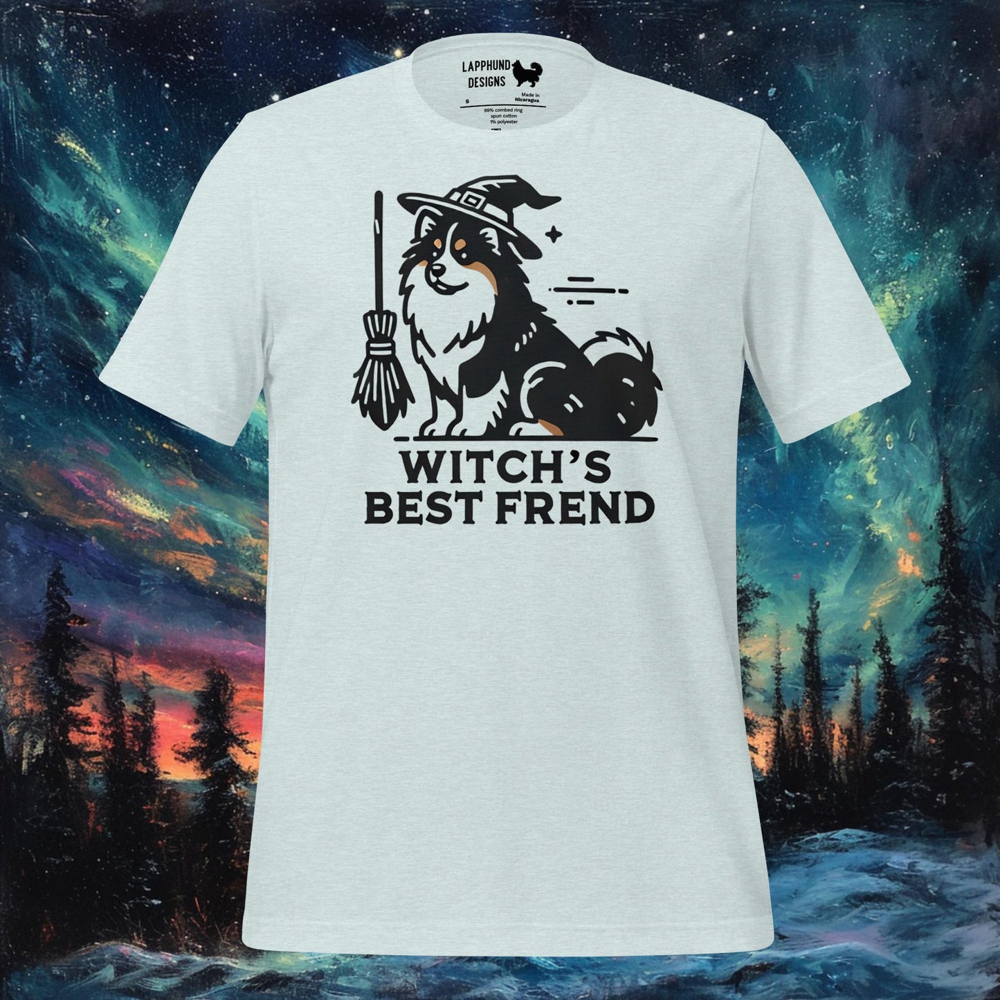 Witch's Best Friend T-paita – Suomen lapinkoira Halloween Design