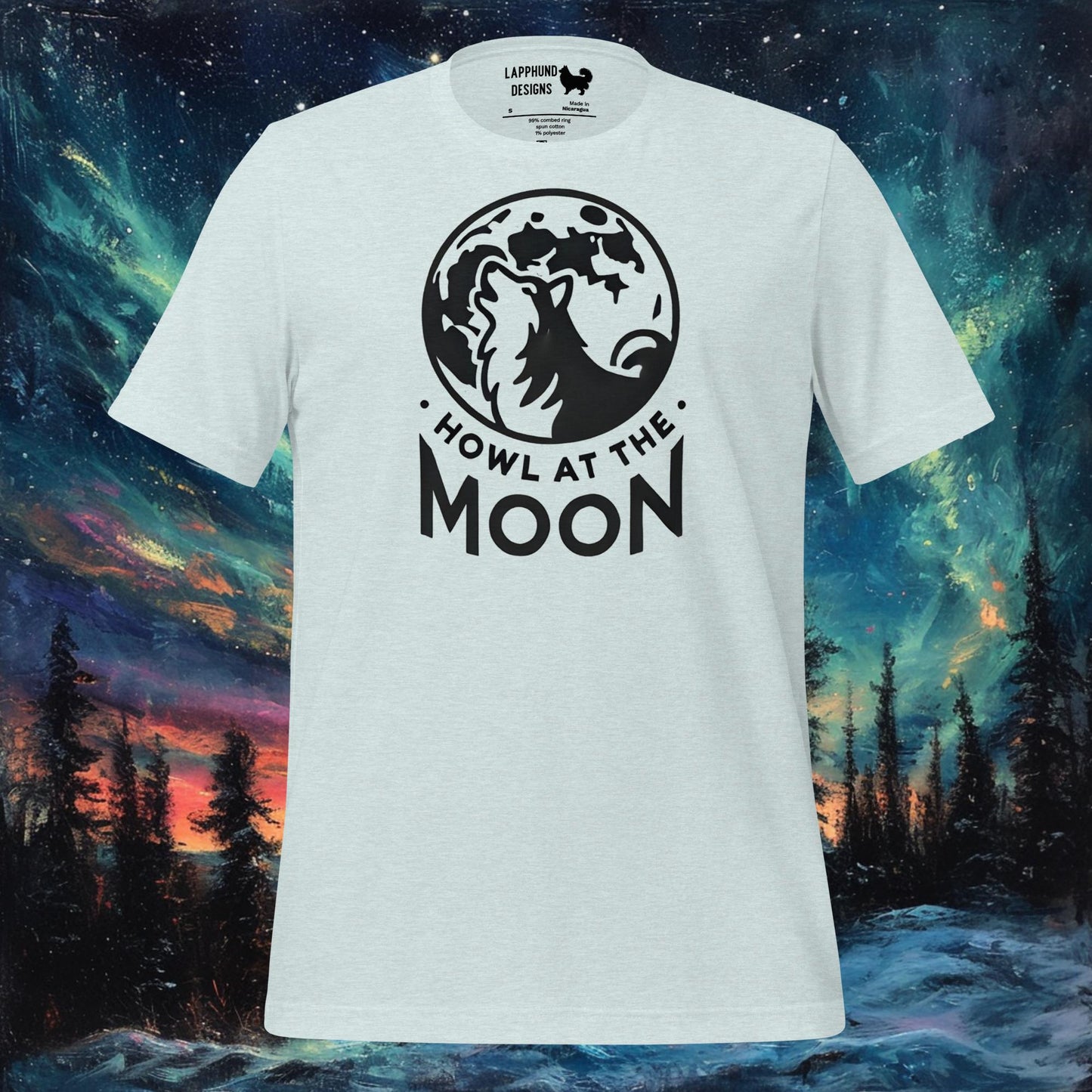 T-shirt Hurlement à la Lune – Chien finlandais de Laponie avec motif de pleine lune pour Halloween