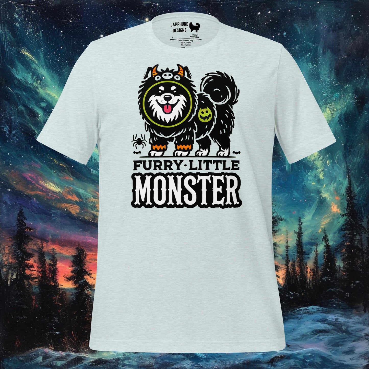 T-shirt petit monstre à fourrure – Costume de monstre d'Halloween pour chien finlandais de Laponie