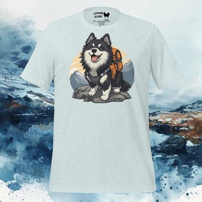 Mountain Adventurer Lapphund T-Shirt – Finnish Lapphund Hiking Journey Design