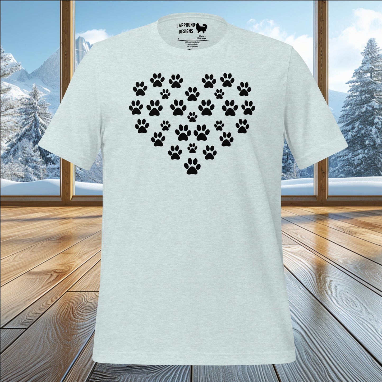 Paw Print Heart T-Shirt – Perfect for Dog Lovers & Outdoor Adventures