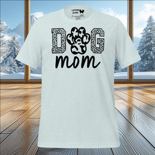 Dog Mom Paw Print t-shirt featuring bold paw print design, perfect for dog moms and outdoor enthusiasts.