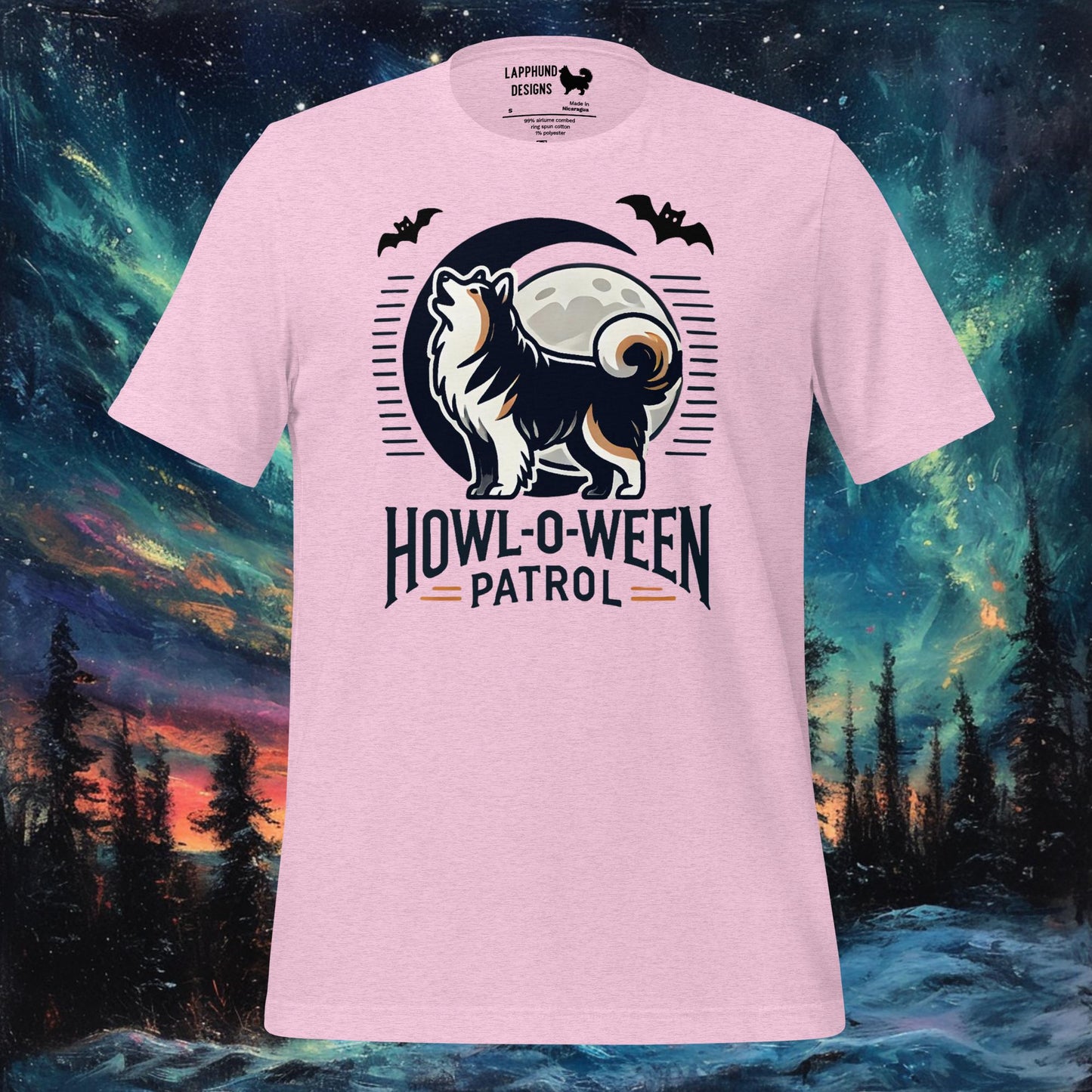 Howl-O-Ween Patrol T-paita – suomalainen lapinkoira Halloween Howling Design