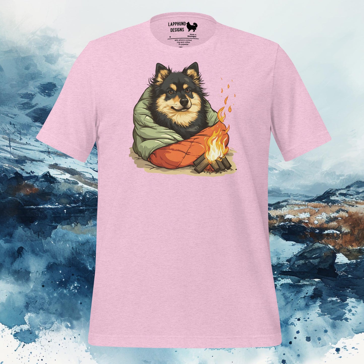 Campfire Companion Lapphund T-Shirt – Finnish Lapphund Cozy Camping Design