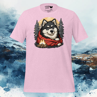 Campfire Snuggles Lapphund T-Shirt – Finnish Lapphund Cozy Camping Design