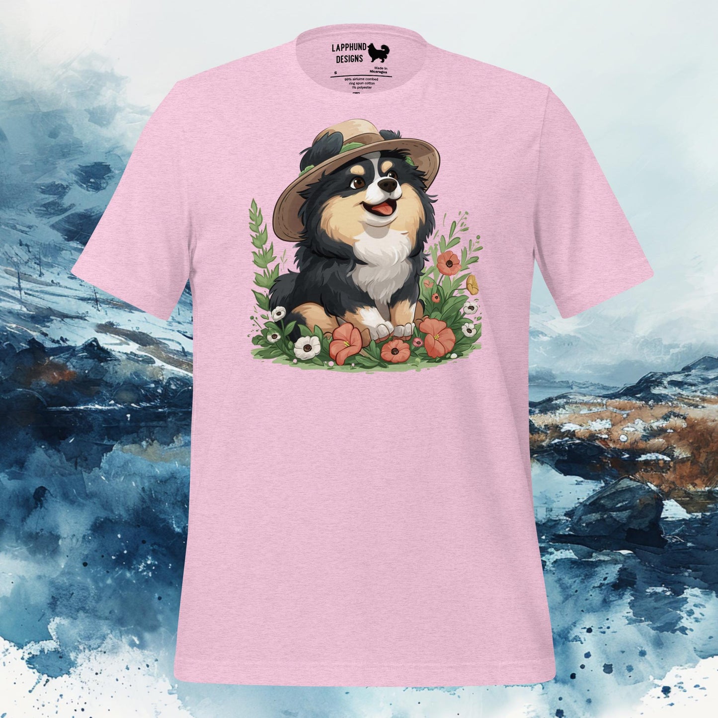 Finnish Lapphund T-Shirt – Floral Explorer Design for Nature Lovers