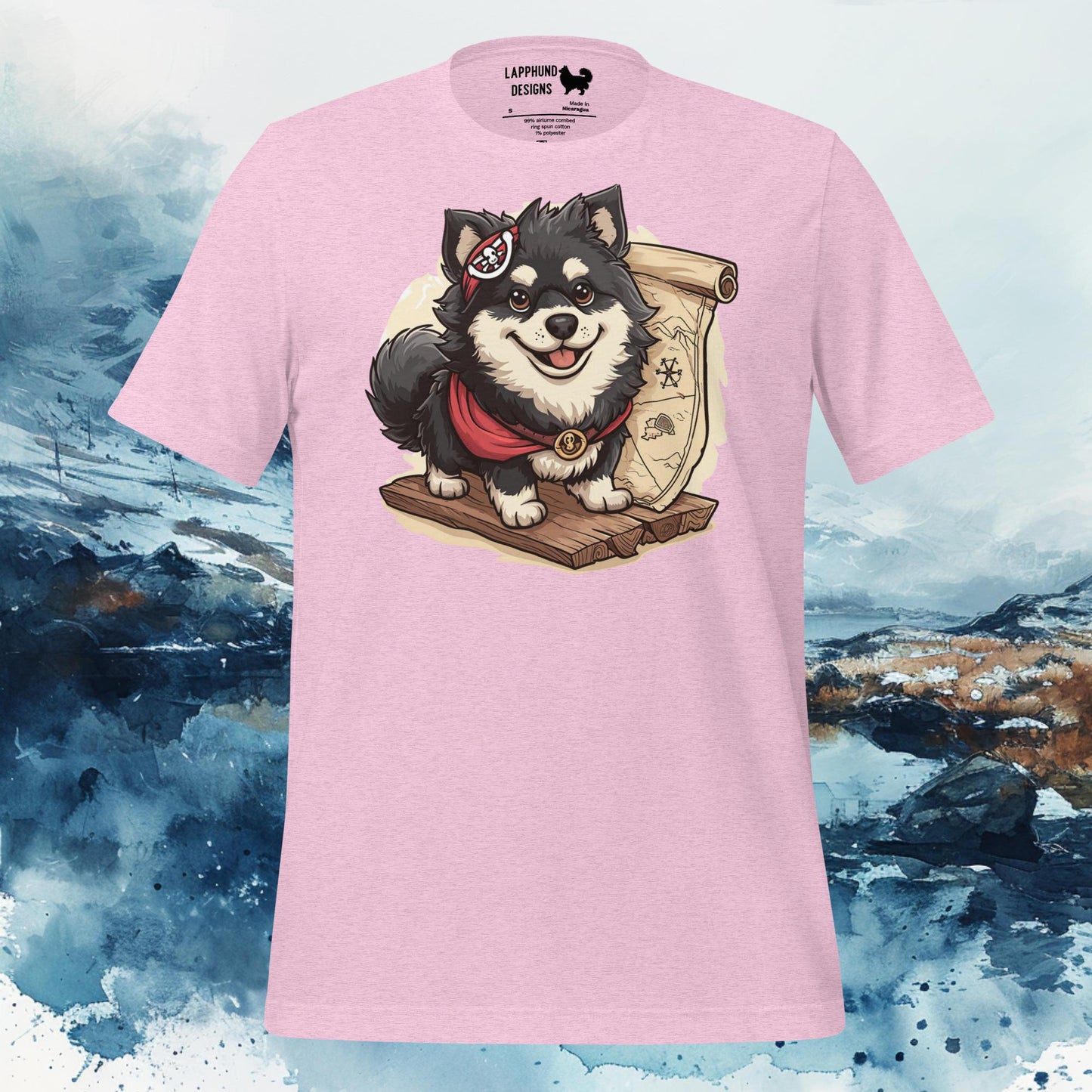 Finnish Lapphund T-Shirt – Adventurous Map Explorer Design for Nature Seekers