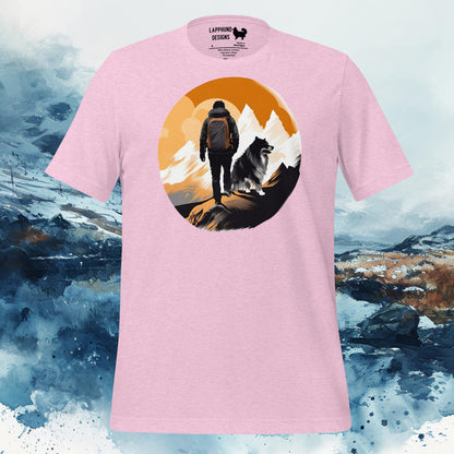 Finnish Lapphund T-Shirt – Mountain Hike Adventure for Outdoor Enthusiasts