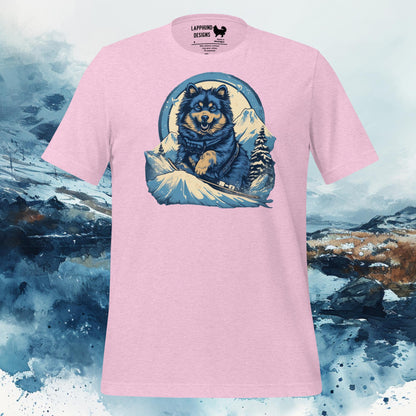 Finnish Lapphund T-Shirt – Snowboarding Adventure Design for Outdoor Lovers