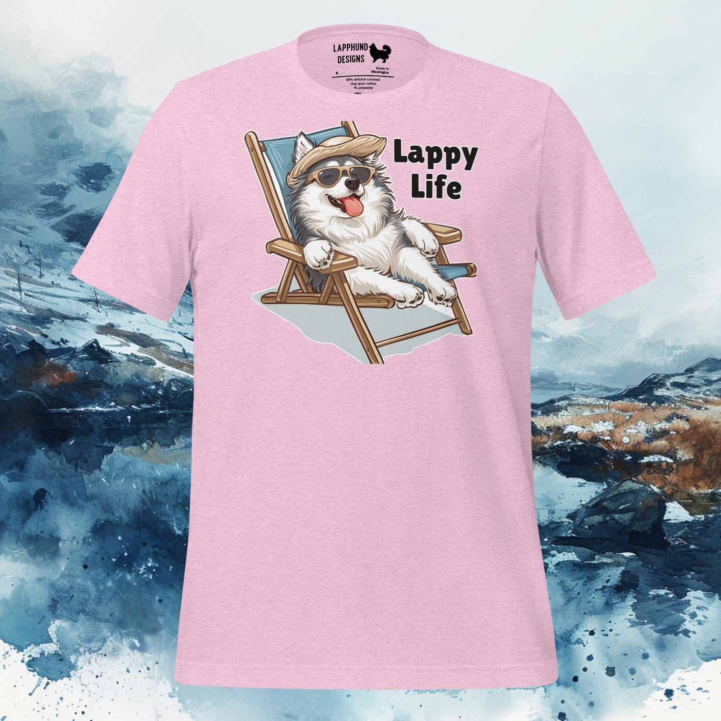 Finnish Lapphund T-Shirt – 'Lappy Life' Relaxed Beach Chair Design