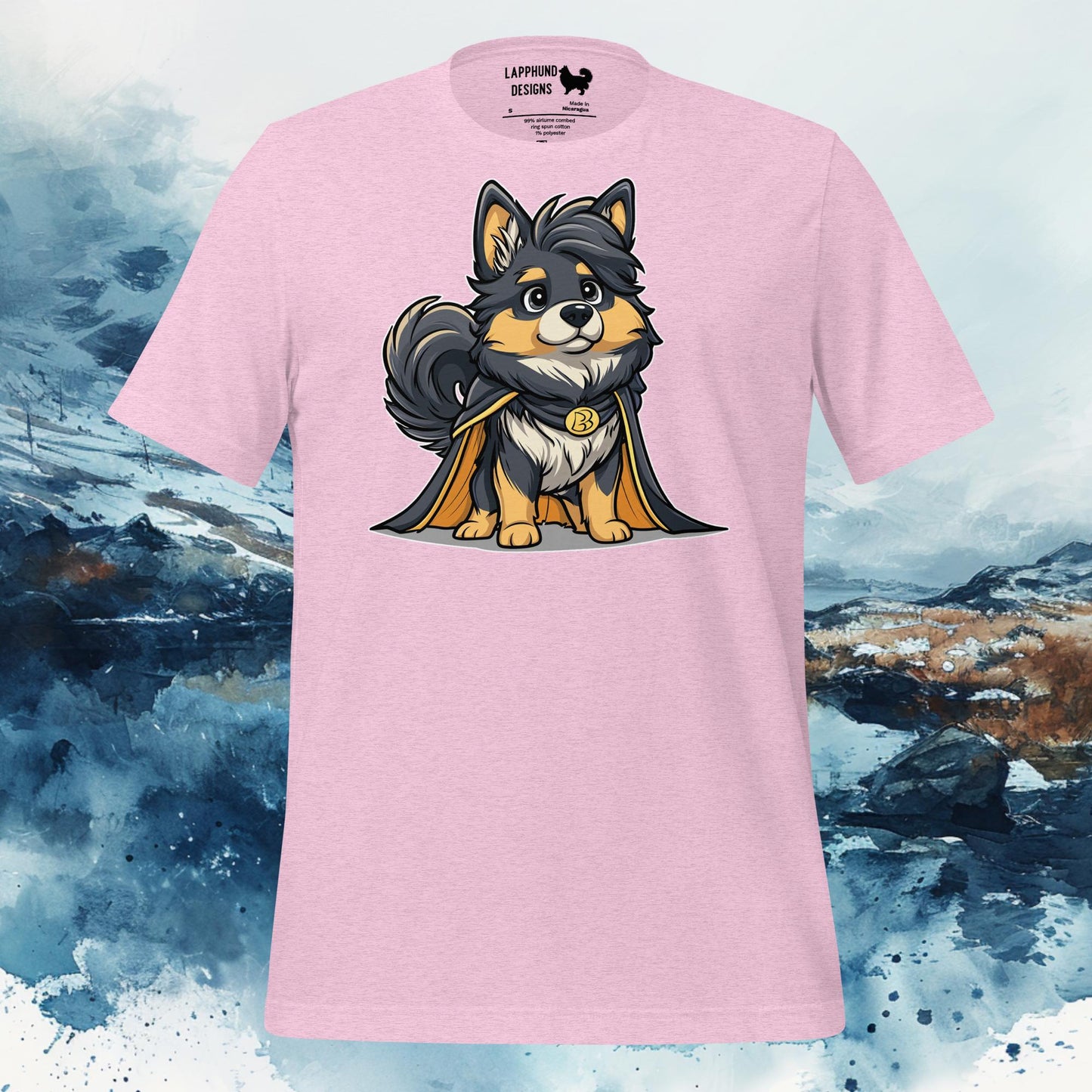 Finnish Lapphund T-Shirt – Majestic Lappie in Golden Cape Illustration