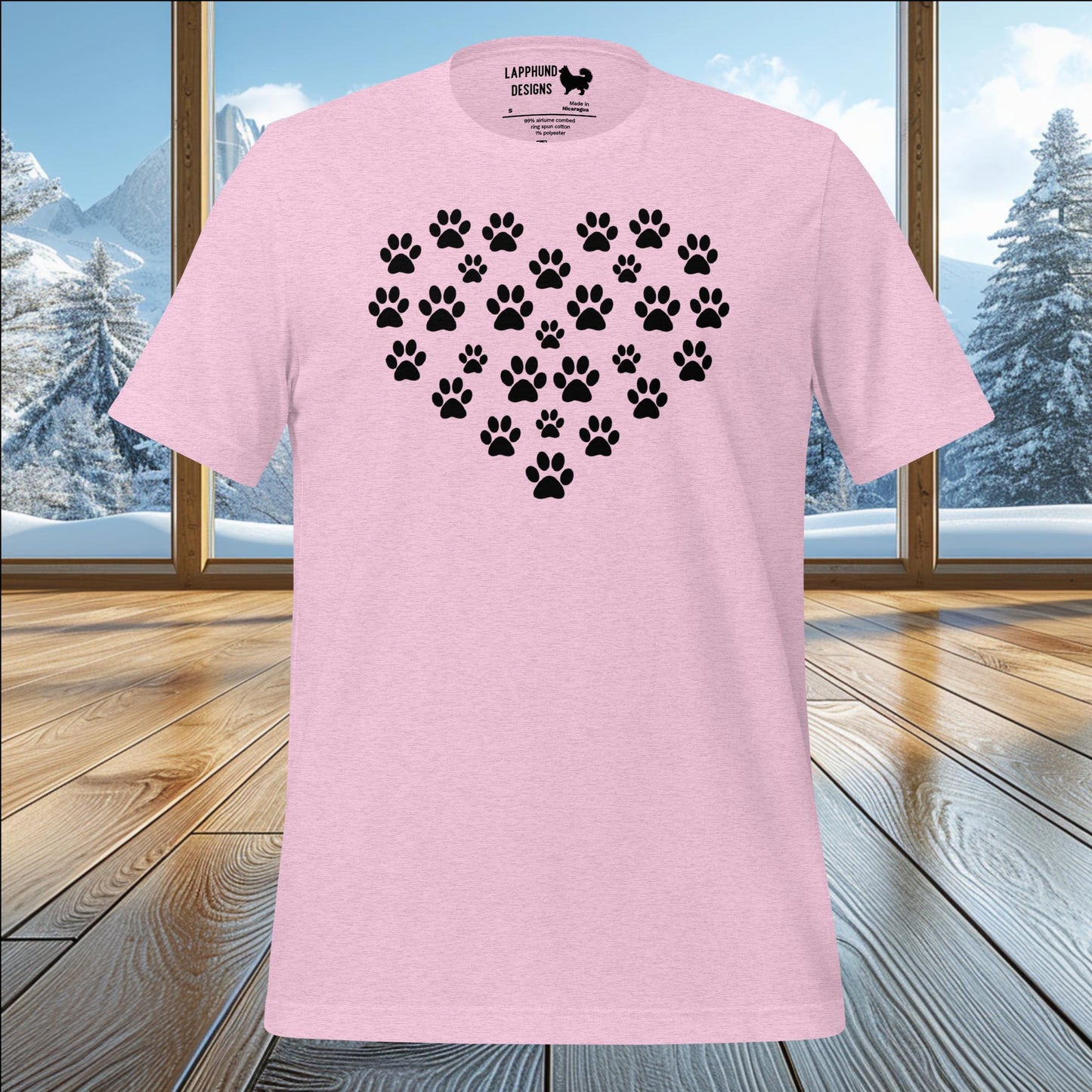 Paw Print Heart T-Shirt – Perfect for Dog Lovers & Outdoor Adventures