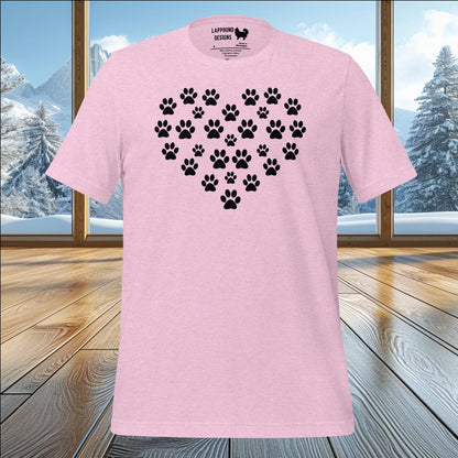 Paw Print Heart T-Shirt – Perfect for Dog Lovers & Outdoor Adventures