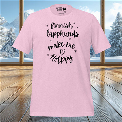 Finnish Lapphunds Make Me Happy T-Shirt – Perfect for Lapphund Lovers & Dog Enthusiasts