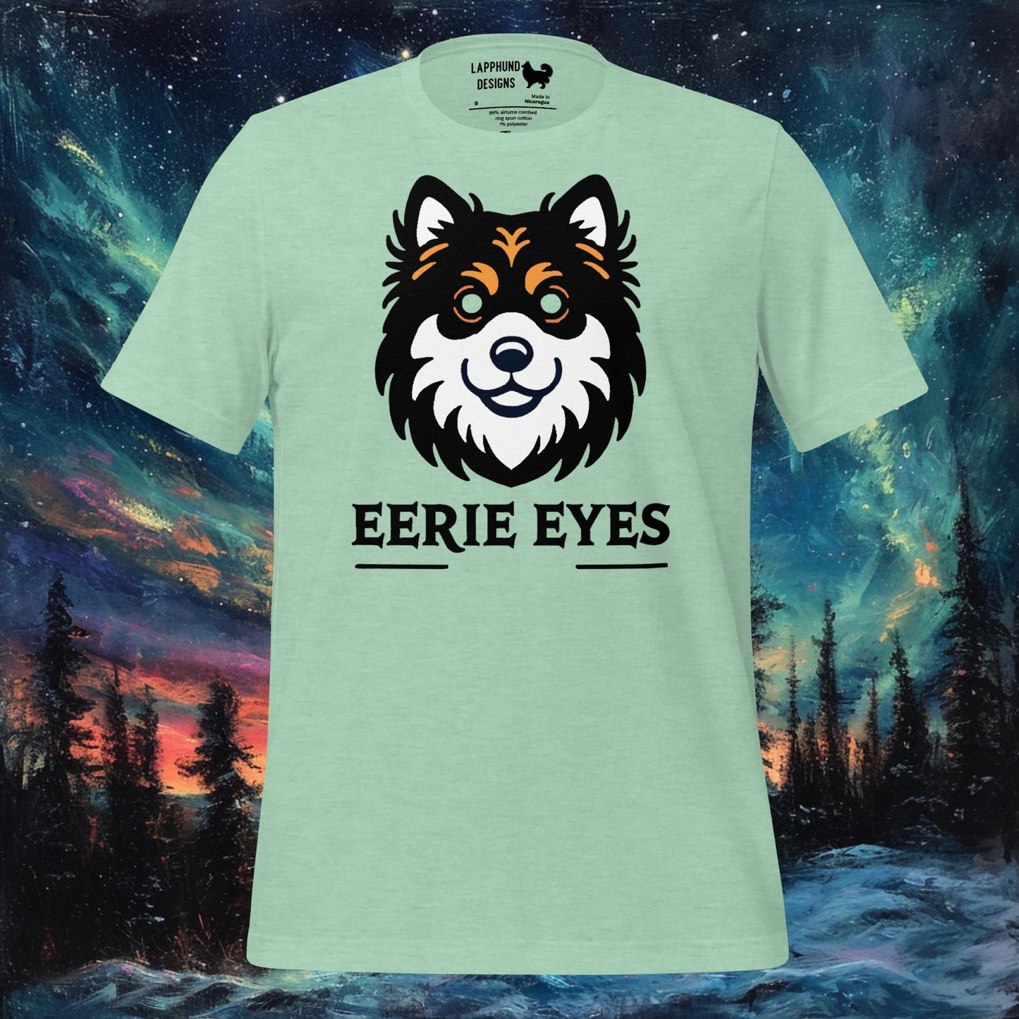 T-shirt aux yeux étranges – Motif Halloween du chien finlandais de Laponie