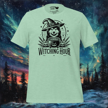 Witching Hour T-paita – Suomen lapinkoira Halloween Witch Design