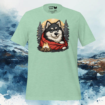 Campfire Snuggles Lapphund T-Shirt – Finnish Lapphund Cozy Camping Design