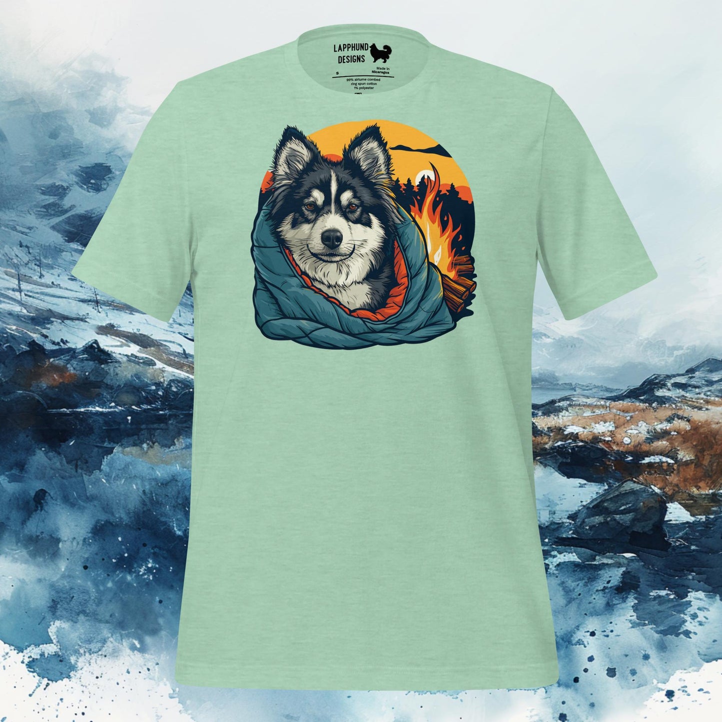 Finnish Lapphund T-Shirt – Campfire Bliss Design for Nature Lovers