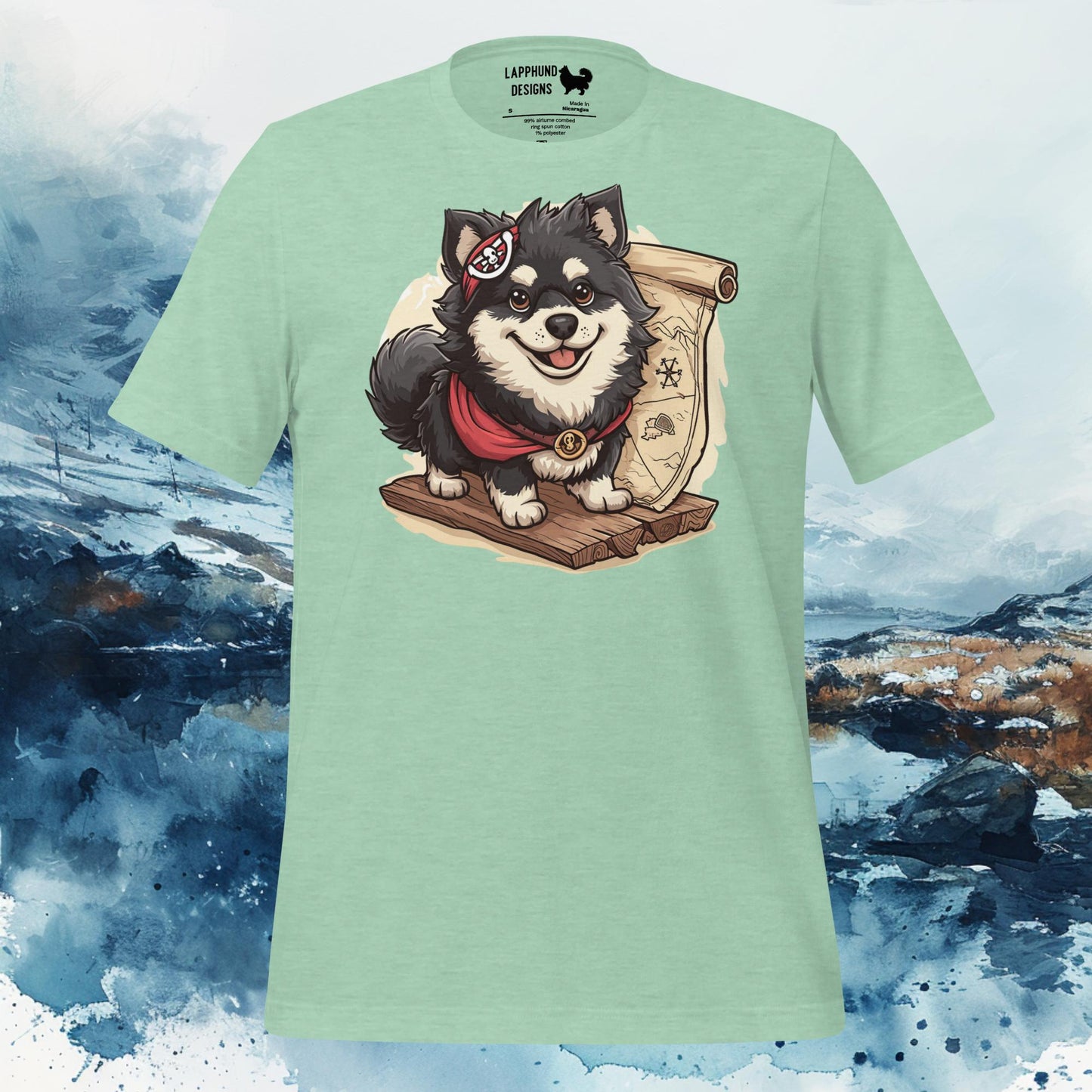 Finnish Lapphund T-Shirt – Adventurous Map Explorer Design for Nature Seekers