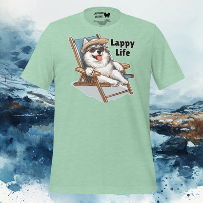 Finnish Lapphund T-Shirt – 'Lappy Life' Relaxed Beach Chair Design