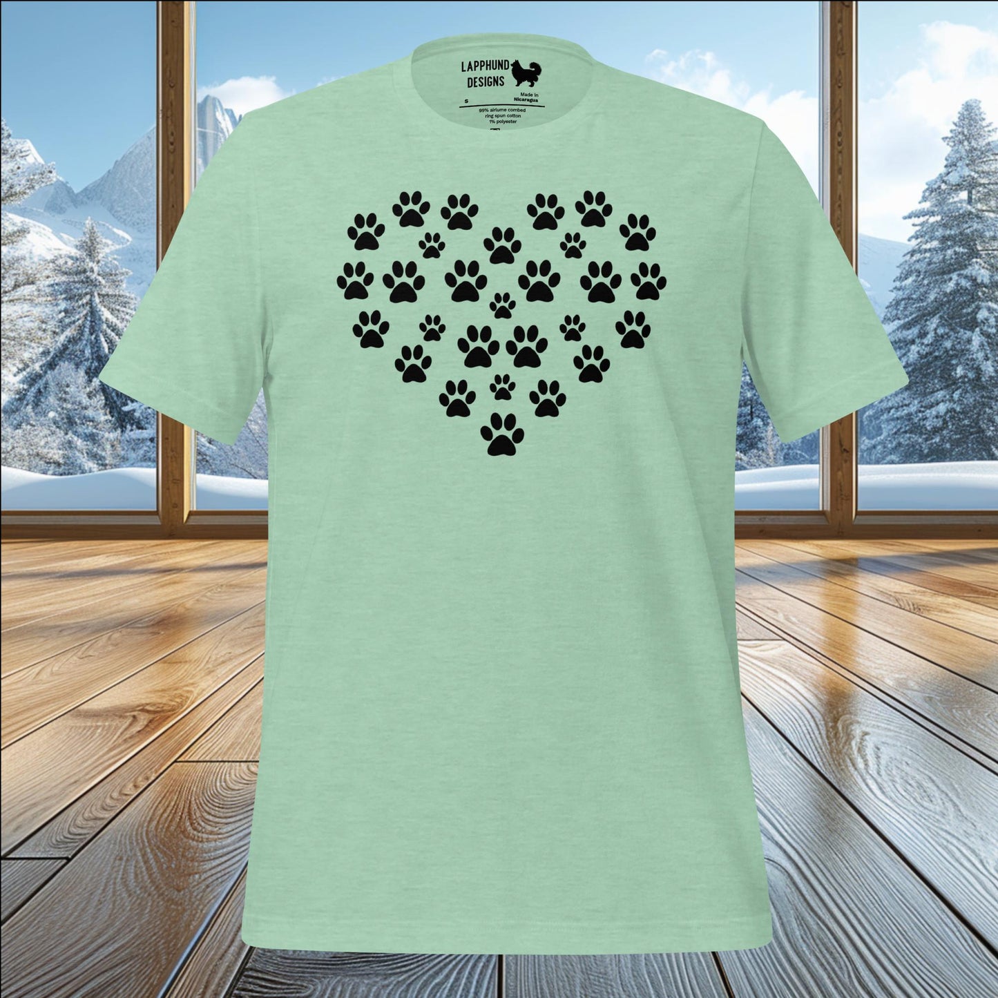 Paw Print Heart T-Shirt – Perfect for Dog Lovers & Outdoor Adventures