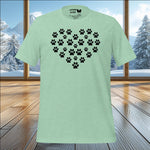 Paw Print Heart T-Shirt – Perfect for Dog Lovers & Outdoor Adventures