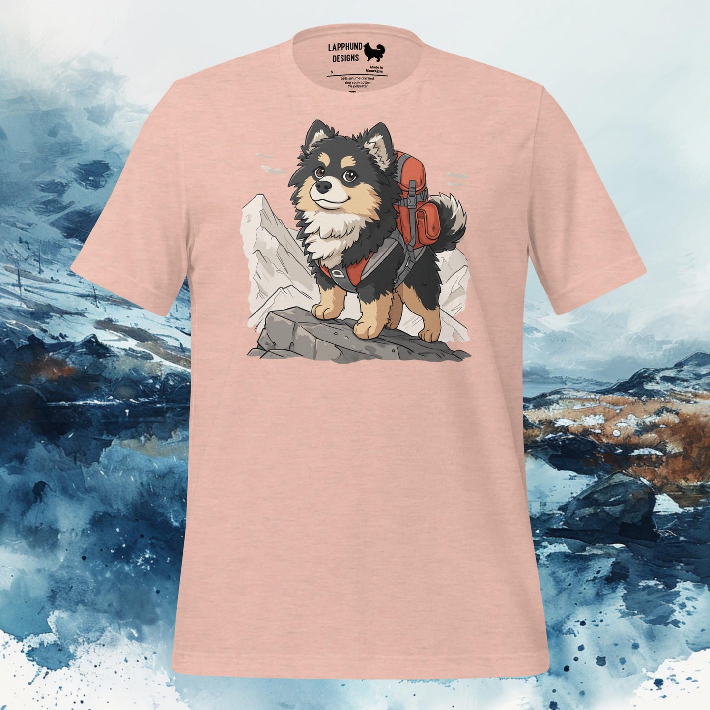 Summit Seeker Lapphund T-Shirt – Finnish Lapphund Mountain Adventure Design