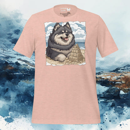 Finnish Lapphund T-Shirt – Beach Day Lappie with Sandcastle Design