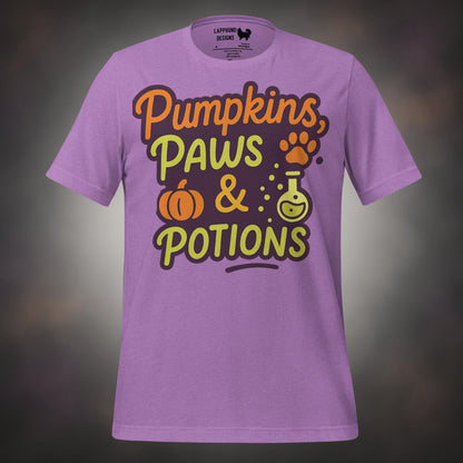 Finnish Lapphund Pumpkins, Paws & Potions Halloween T-Shirt