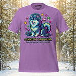 Finnish Lapphund Gamer Mode Neon Headset Illustration T-Shirt | Lapphund Designs
