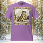 Finnish Lapphund Art Deco Wilderness Sunburst Illustration T-Shirt | Lapphund Designs