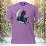 Finnish Lapphund Crescent Moon Night Magic Illustration T-Shirt | Lapphund Designs