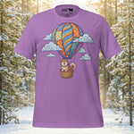 Finnish Lapphund Floating Hot Air Balloon Cloud Journey Illustration T-Shirt | Lapphund Designs