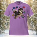 Finnish Lapphund Pixel Jump Game Icon Action Illustration T-Shirt | Lapphund Designs