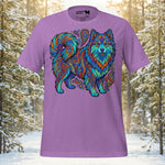 Finnish Lapphund Psychedelic Swirl Color Flow Illustration T-Shirt | Lapphund Designs