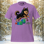 Finnish Lapphund Pixel Platform Jump Retro Game Illustration T-Shirt | Lapphund Designs