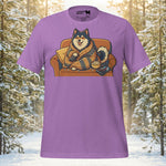 Finnish Lapphund Cozy Couch Lounging Homebody Illustration T-Shirt | Lapphund Designs