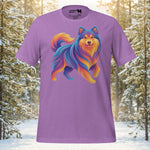 Finnish Lapphund Vibrant Aurora Swirl Style Tee | Lapphund Designs