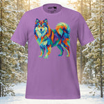 Finnish Lapphund Mosaic Prismatic Geometric Peak T-Shirt | Lapphund Designs