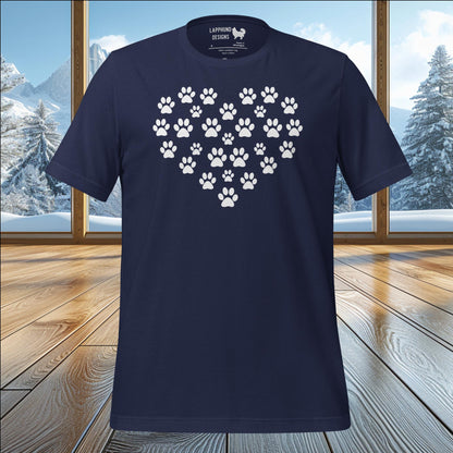 Paw Print Heart T-Shirt – Perfect for Dog Lovers & Outdoor Adventures